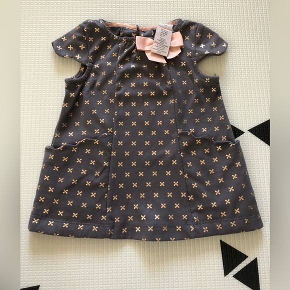 Catherine Malandrino|Baby girl gray shirt dress with pockets & adorable print••• - Picture 1 of 7